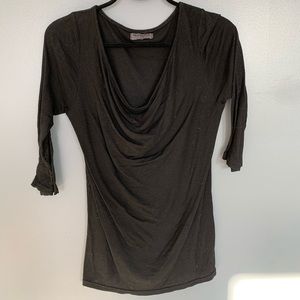 Michale Stars Scoop Neck Top Black One Size